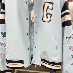 Forever 21 - Disney Cinderella Light Blue Varsity Jacket with Black & Cream Trim